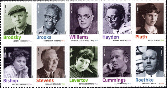 Scott #4654-63 Block of 10 Twentieth Century Poets Forever (60c) Stamps XF MNH