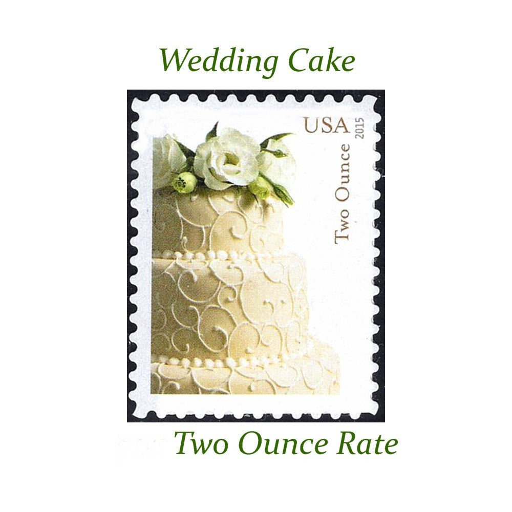 FIVE (5) Two Ounce Wedding Cake stamps