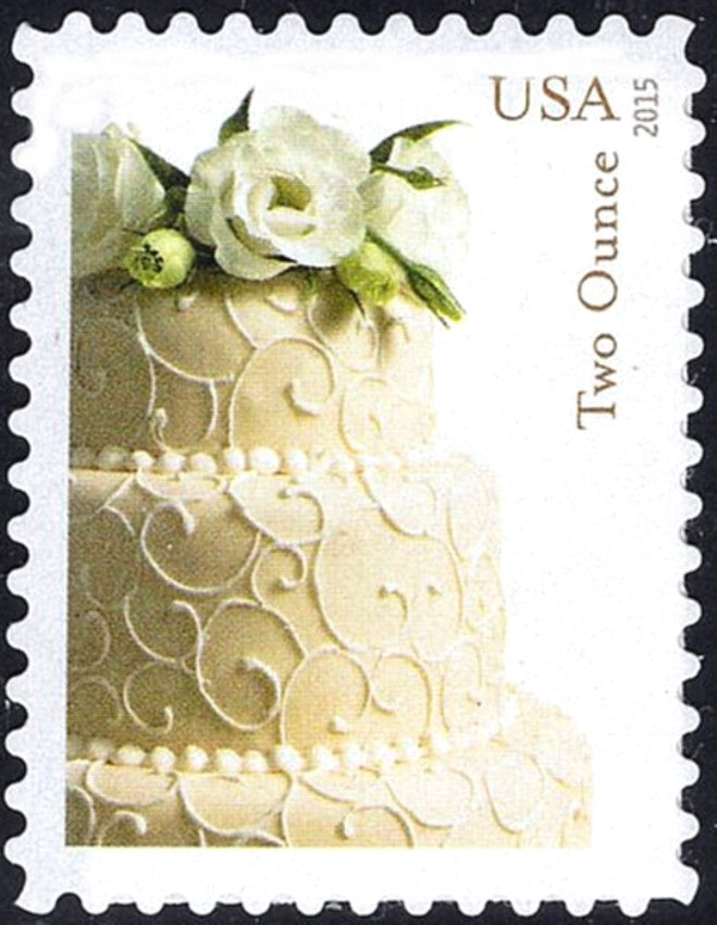FIVE (5) Two Ounce Wedding Cake stamps | Unused US Postage Stamps | Mail Wedding Invitations | Self-sticking stamp | Traditional