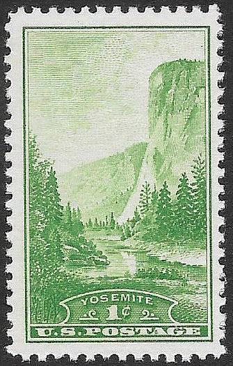 Ten 1c Yosemite National Park stamps .. Vintage Unused US Postage Stamps | Pack of 10 stamps | Old Faithful | El Capitan | Yosemite Falls