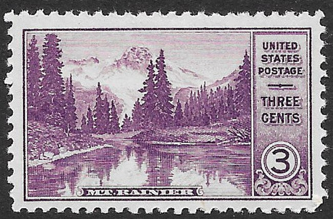 Ten 3c Mount Rainier National Park stamps .. Vintage Unused US Postage Stamps | Pack of 10 stamps | Washington State | Volcano | Seattle |