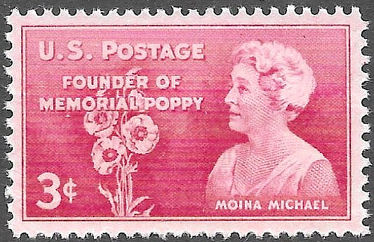 Pack of 20 .. 3c Moina Michael Memorial Poppy .. 20 Vintage UNused US Postage Stamps | Memorial Day | Veterans Day | VFW | Pow-MIA | Patriot