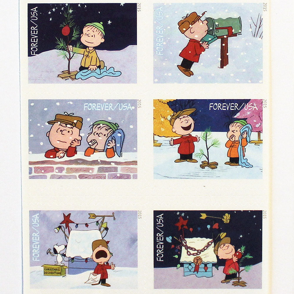 Charlie Brown Christmas Forever Stamps - Booklet of 20