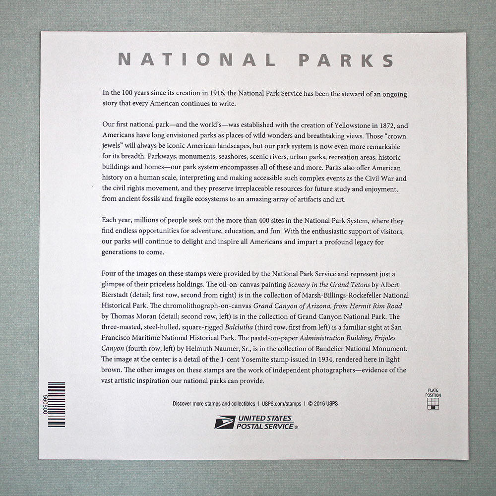 National Parks Forever Stamps - Sheet of 16