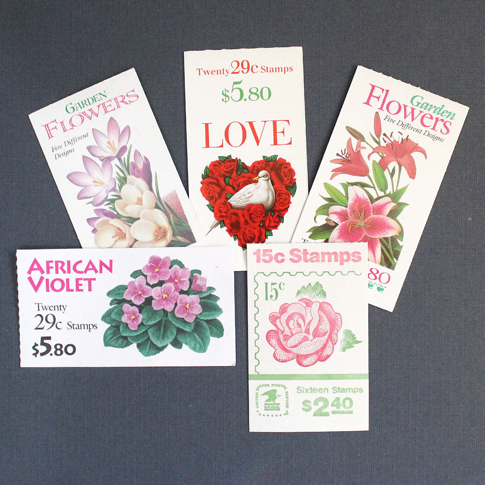 Flower Themed Stamp Ephemera - Lot of 5