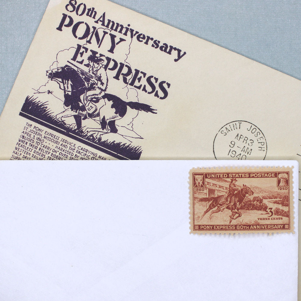 3c Pony Express Stamps - Pack of 10