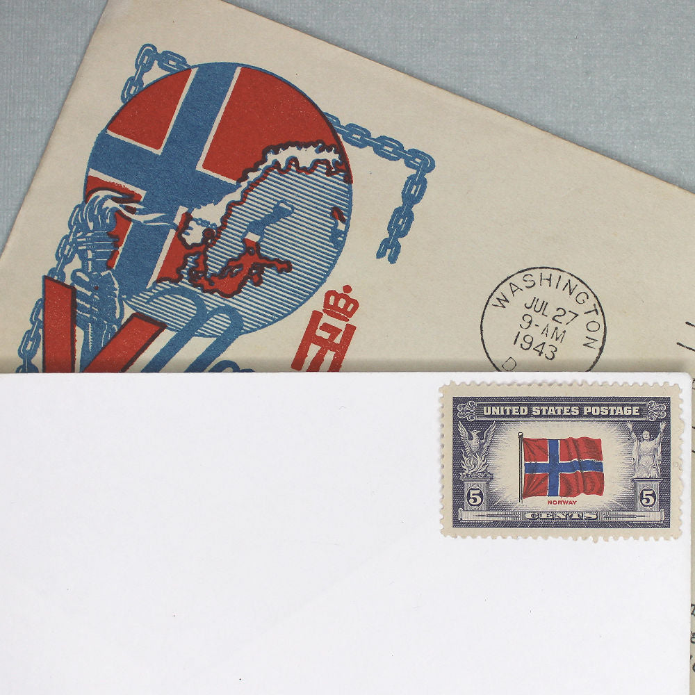 5c Flag of Norway Stamps - Pack of 10