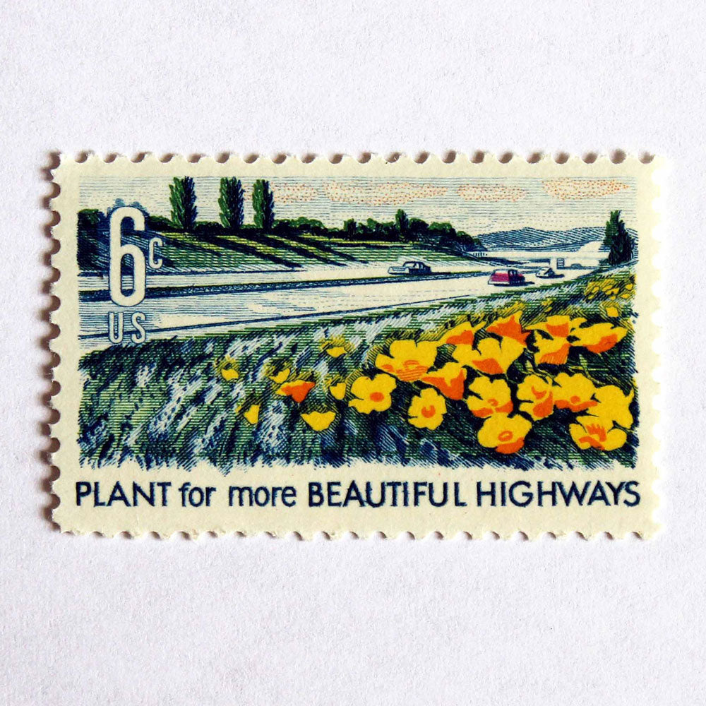 6c Plant for More Beautiful Highways Stamps - Pack of 10