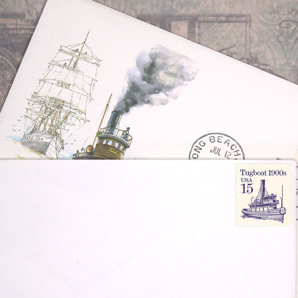 15c Tugboat Stamps - Pack of 10