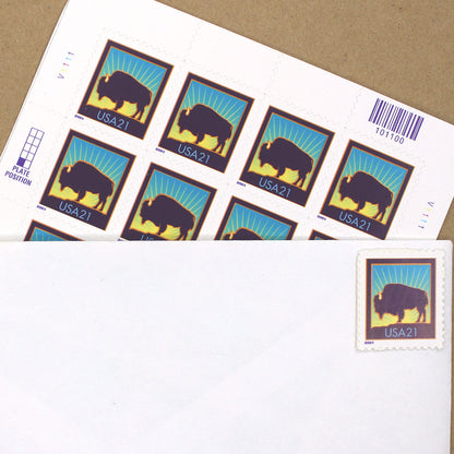 21c Bison Stamps - Pack of 5