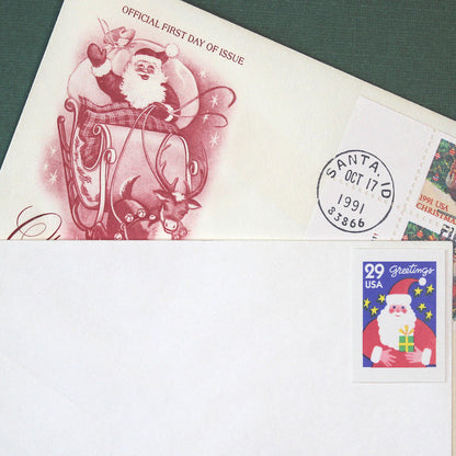 29c Santa with Present Stamps - Booklet of 12