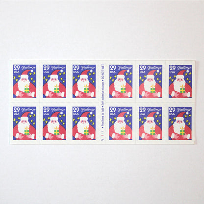 29c Santa with Present Stamps - Booklet of 12