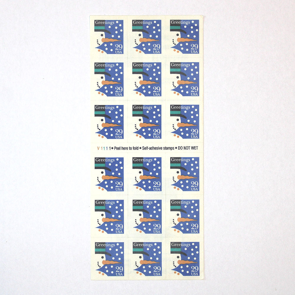 29c Snowman Stamps - Booklet of 18