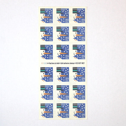 29c Snowman Stamps - Booklet of 18