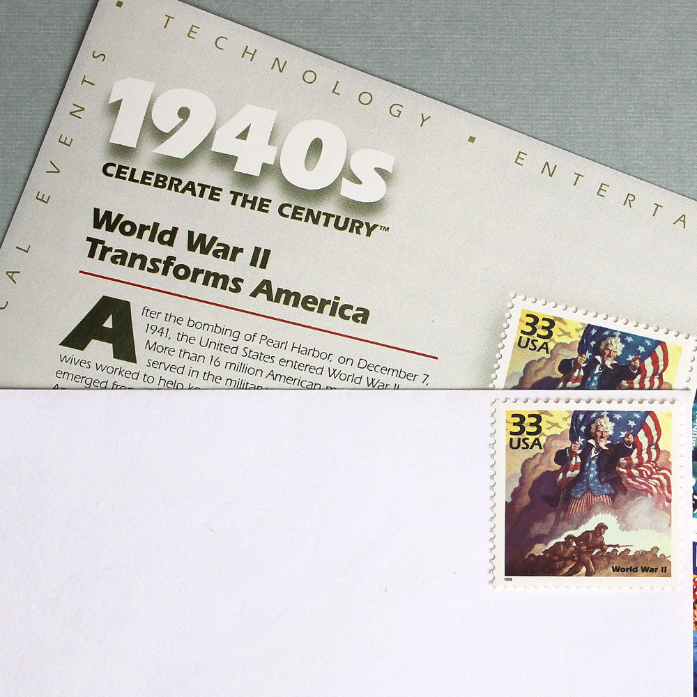 33c World War II Stamps - Pack of 5