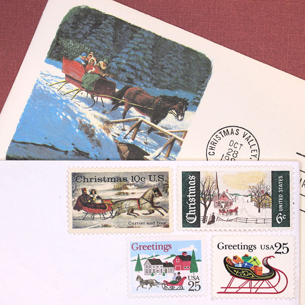 Christmas .. Sleigh Ride 66c Curated Set - Mail 5 Letters