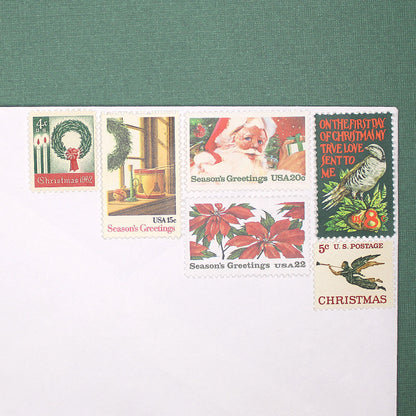Christmas .. Red & Green 73c Curated Set - Mail 5 Letters