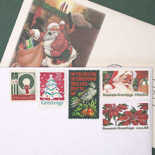 Christmas .. Red & Green 78c Curated Set - Mail 5 Letters