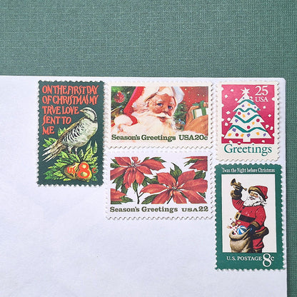 Christmas .. Red & Green 82c Curated Set - Mail 5 Letters
