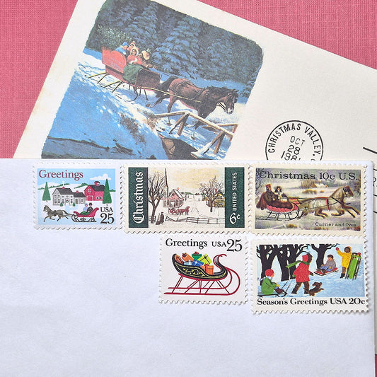 Christmas .. Sleigh Ride 82c Curated Set - Mail 5 Letters