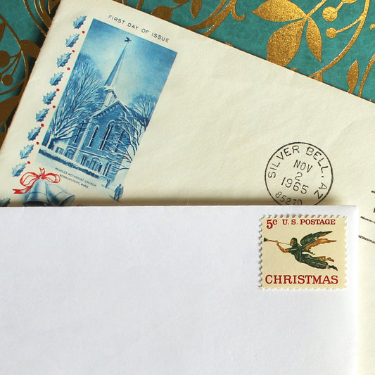 5c Angel with Trumpet Stamps .. Vintage Unused US Postage Stamps .. Pack of 10