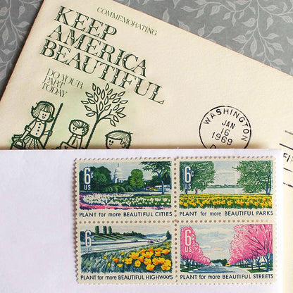 6c Beautification Stamps .. Vintage Unused US Postage Stamps .. Pack of 20