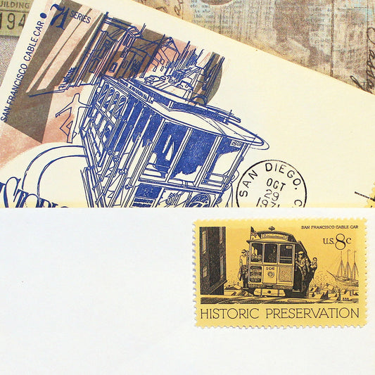 8c Cable Car Stamps - Pack of 10