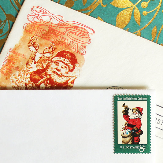 8c Santa Claus Stamps - Pack of 10