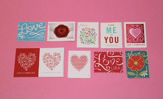 10 Different Forever Love Stamps .. Unused US Postage Stamps .. Pack of 10  – treasurefoxstamps