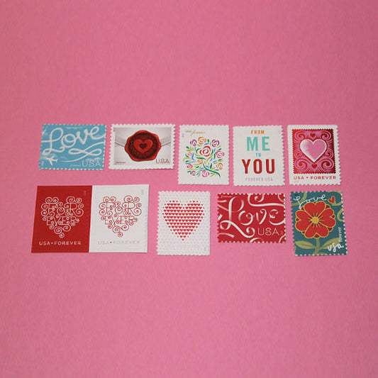 10 Different Forever Love Stamps - Pack of 10