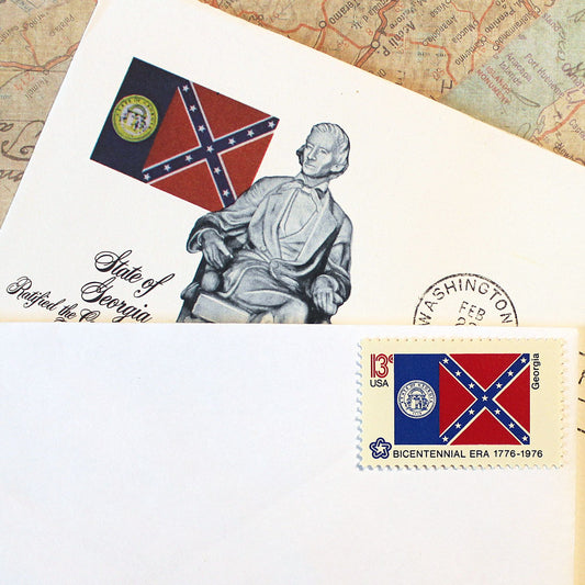 13c Historic Georgia State Flag Stamps - Pack of 10