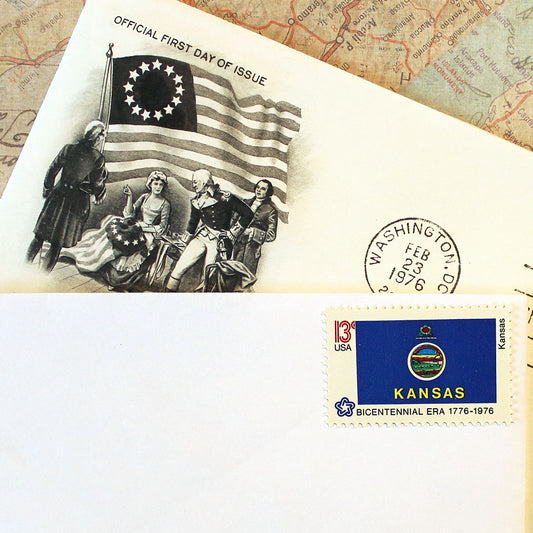 13c Kansas State Flag Stamps - Pack of 10