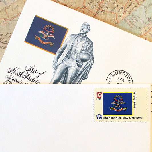13c North Dakota State Flag Stamps - Pack of 10
