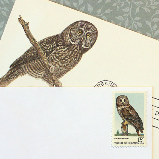 15c Great Gray Owl Stamps - Pack of 10
