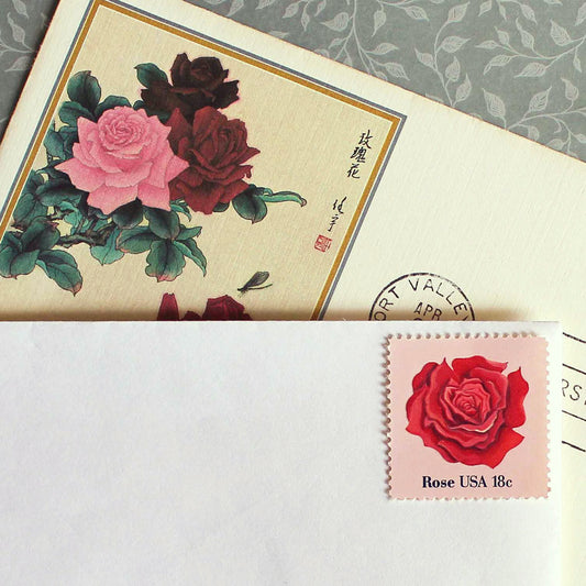 18c Rose Stamps - Pack of 5