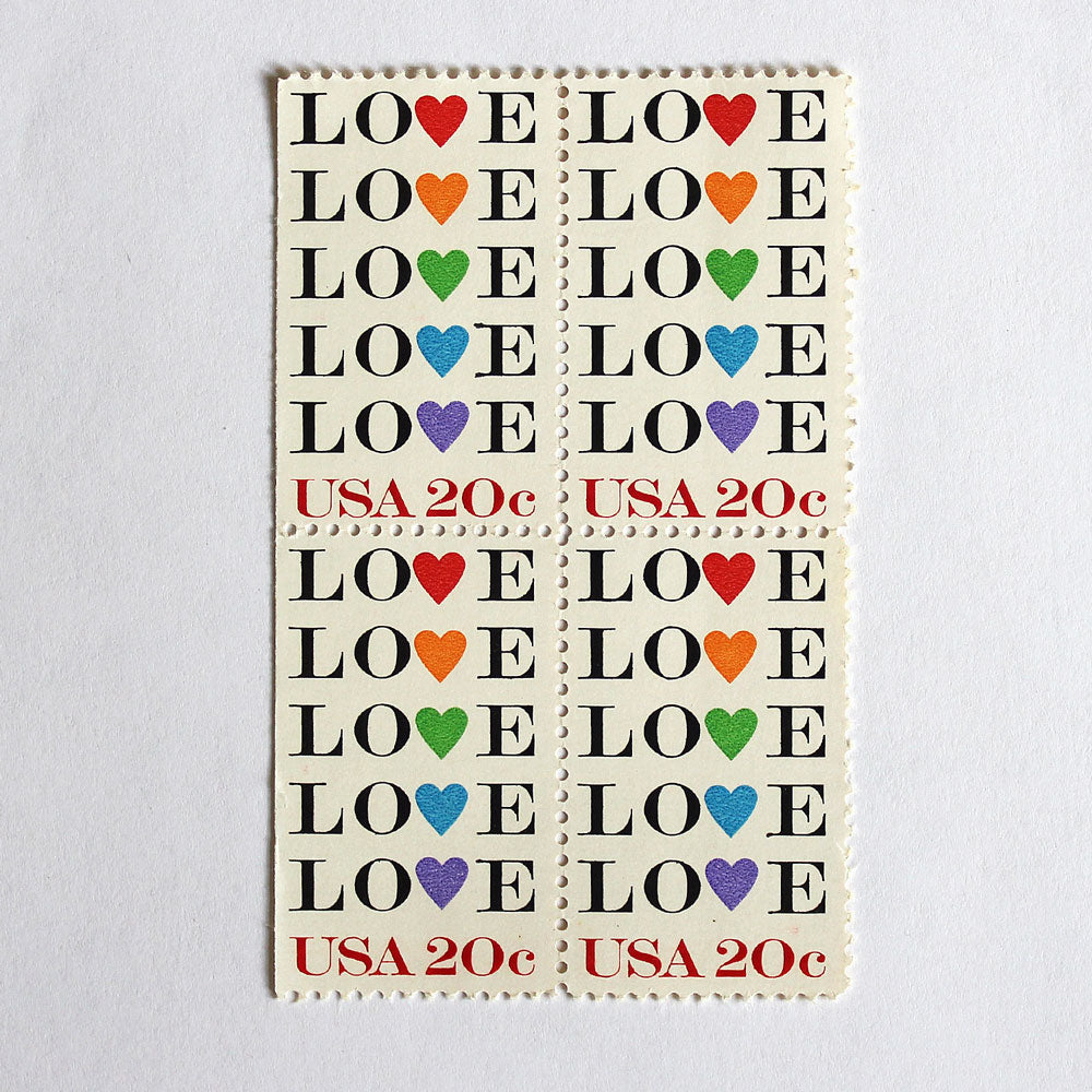 10 Vintage Rainbow Love Postage Stamps Unused Vintage Colorful Rainbow