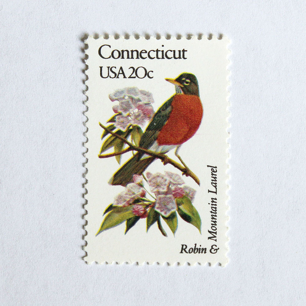 20c Connecticut State Bird and Flower Stamps - Pack of 5