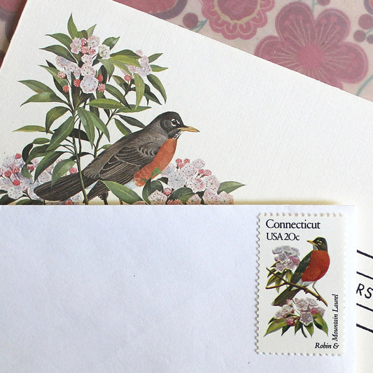 20c Connecticut State Bird and Flower Stamps - Pack of 5