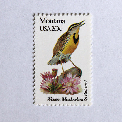 20c Montana State Bird and Flower Stamps - Pack of 5