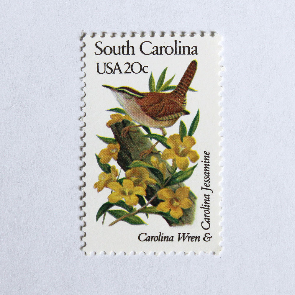 20c South Carolina State Bird and Flower Stamps Vintage Unused