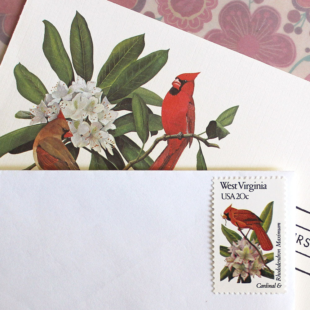 20c West Virginia State Bird and Flower Stamps .. Vintage Unused US ...