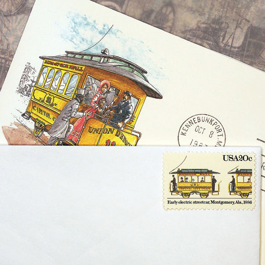20c Early Electric Streetcar Stamps - Pack of 10