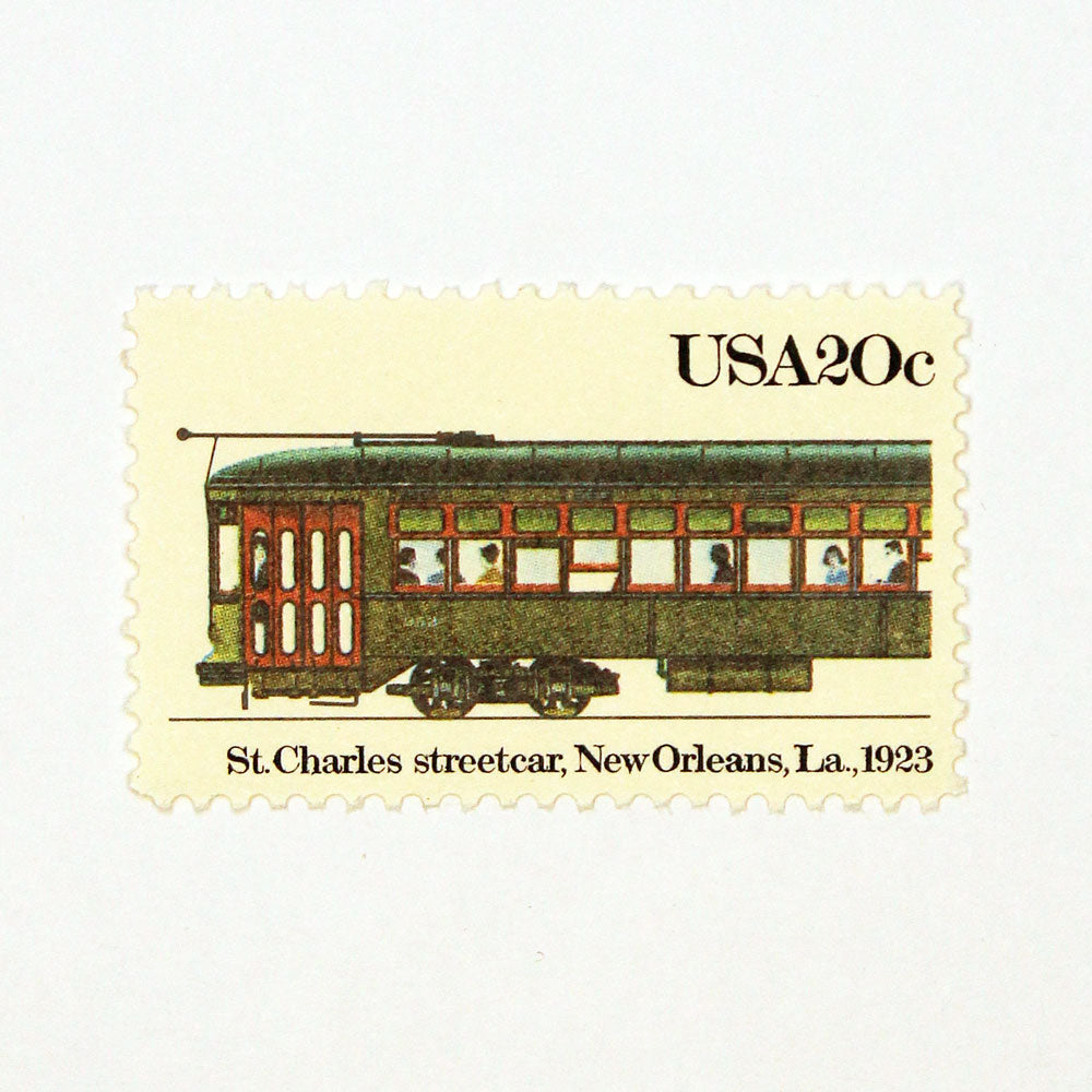 20c St. Charles Streetcar Stamps - Pack of 10