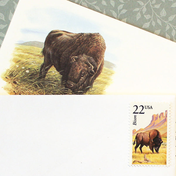 22c Bison Wildlife Stamps .. Vintage Unused US Postage Stamps .. Pack ...