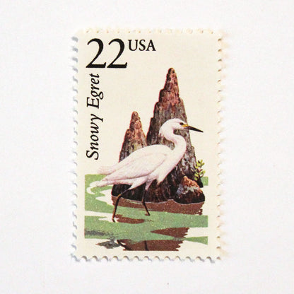 22c Snowy Egret Wildlife Stamps - Pack of 5