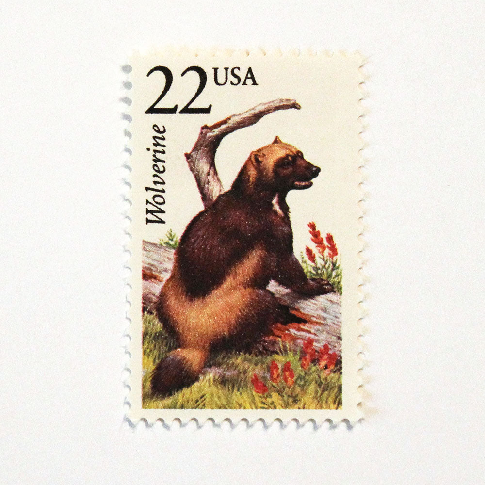 22c Wolverine Wildlife Stamps - Pack of 5