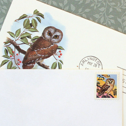 25c Owl Stamps - Pack of 10