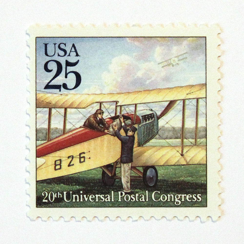 25c Bi-Plane Mail Delivery Stamps - Pack of 5