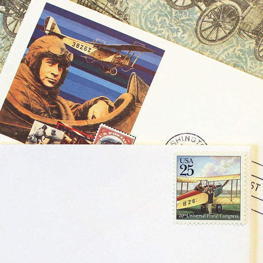 25c Bi-Plane Mail Delivery Stamps - Pack of 5