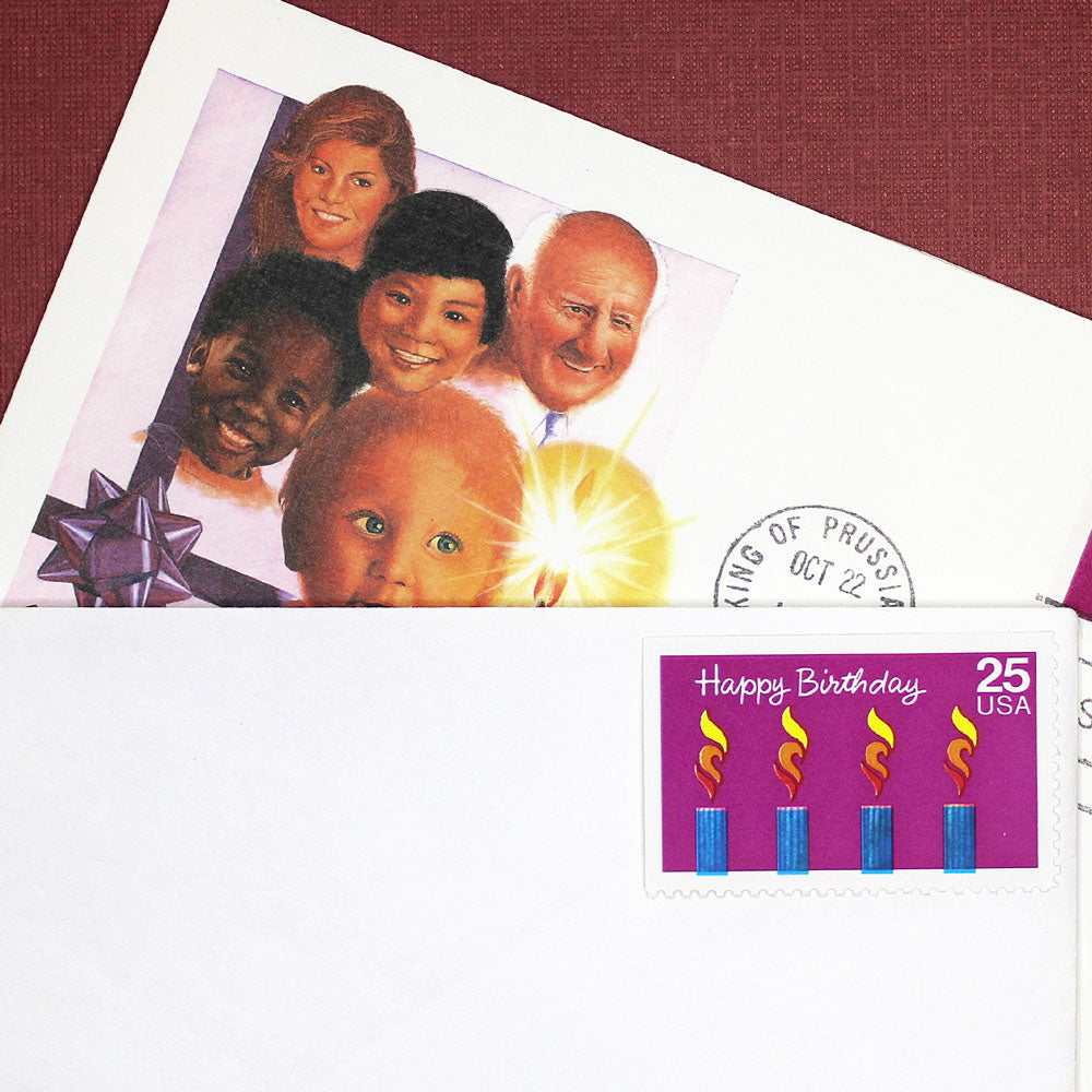 25c Happy Birthday Stamps - Pack of 5